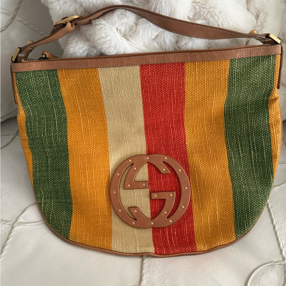 Gucci Multicolor Striped Shoulder Bag